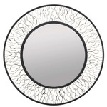Estela Round Mirror - Matte Black / French Gold / Mirror