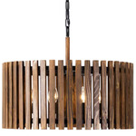 Suratto Pendant - Matte Black / Medium Walnut