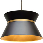 Mad Hatter Large Pendant - Matte Black / French Gold