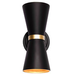 Mad Hatter Wall Sconce - Matte Black / French Gold