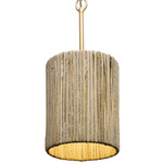 Jacob Foyer Pendant - French Gold / Rattan