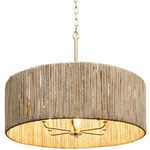 Jacob Drum Pendant - French Gold / Rattan