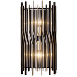 Park Row Wall Sconce - Matte Black / French Gold / Clear