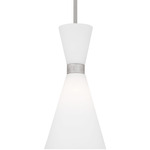 Belcarra Small Pendant - Brushed Steel / Opal Etched