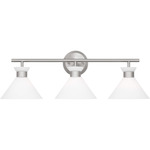 Belcarra Bathroom Vanity Light - Brushed Steel / Opal Etched