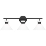 Belcarra Bathroom Vanity Light - Midnight Black / Opal Etched