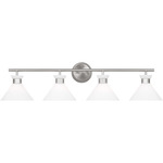 Belcarra Bathroom Vanity Light - Brushed Steel / Opal Etched