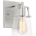Crofton Wall Sconce - Brushed Steel / Clear