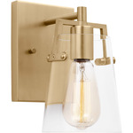 Crofton Wall Sconce - Satin Brass / Clear