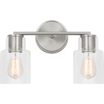 Sayward Bathroom Vanity Light - Brushed Steel / Clear