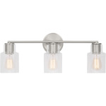 Sayward Bathroom Vanity Light - Brushed Steel / Clear