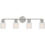 Sayward Bathroom Vanity Light - Brushed Steel / Clear