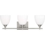 Toffino Bathroom Vanity Light - Brushed Steel / Milk