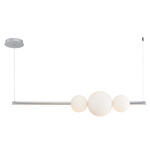 Orb Up-Down Illumination Linear Pendant - Brushed Aluminum / Opal
