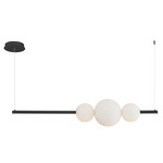 Orb Up-Down Illumination Linear Pendant - Black / Opal
