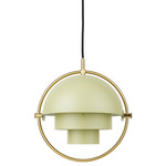 Multi-Lite Small Pendant - Desert Sage / Semi Matte Brass