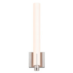 Tubo Vertical Slim Sconce with Spine Trim - Overstock - Satin Nickel / White Etched