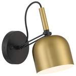 Porto Wall Reading Light - Black / Antique Brushed Brass