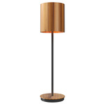 Cylindrical Tall Table Lamp - Teak