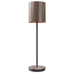 Cylindrical Tall Table Lamp - Walnut