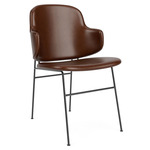 Penguin Upholstered Dining Chair - Black / Dakar Brown Leather