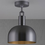 Forked Shade Ceiling Light - Gun Metal