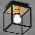 Caged Wet Wall / Ceiling Light - Brass / White