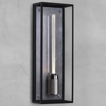 Caged Wet Wall Light  - Steel / Clear
