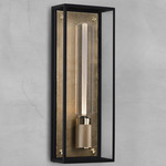 Caged Wet Wall Light - Brass / Clear