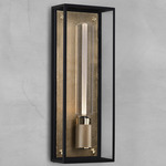 Caged Wet Wall Light  - Brass / Clear