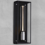 Caged Wet Wall Light - Black / Steel / Clear