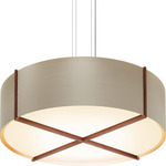 Plura Pendant - Walnut / Distressed Brass