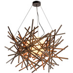 Cura Pendant - Textured Black / Raw Walnut