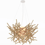 Cura Pendant - Textured White / Raw White Oak