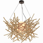 Cura Pendant - Textured Black / Raw White Oak
