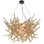 Cura Pendant - Textured Black / Raw White Oak