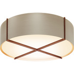 Plura Ceiling Flush Light - Walnut / Distressed Brass