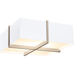 Veram Ceiling Flush Light - White Washed Oak / Gloss White