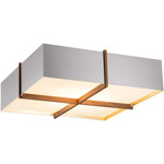 Veram Ceiling Flush Light - Walnut / Brushed Aluminum