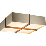 Veram Ceiling Flush Light - Walnut / Distressed Brass