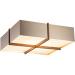 Veram Ceiling Flush Light - Walnut / Brushed Rose Gold