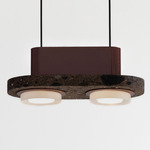 Ambra Double Pendant - Red / Cantera Cafe Stone