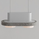 Ambra Double Pendant - White / Cantera Blanca Stone