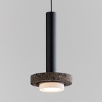 Ambra Pendant - Black / Cantera Cafe Stone