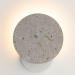 Ambra Round Wall Light - White / Cantera Blanca Stone
