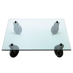 Tavolo Con Ruote Square Table - Black / Transparent