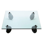 Tavolo Con Ruote Square Table - Black / Transparent