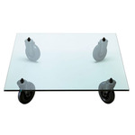 Tavolo Con Ruote Square Table - Black / Transparent
