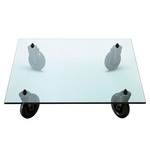 Tavolo Con Ruote Square Table - Black / Transparent