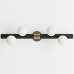 Willow Bar Wall Sconce - Black Oak / Brushed Brass